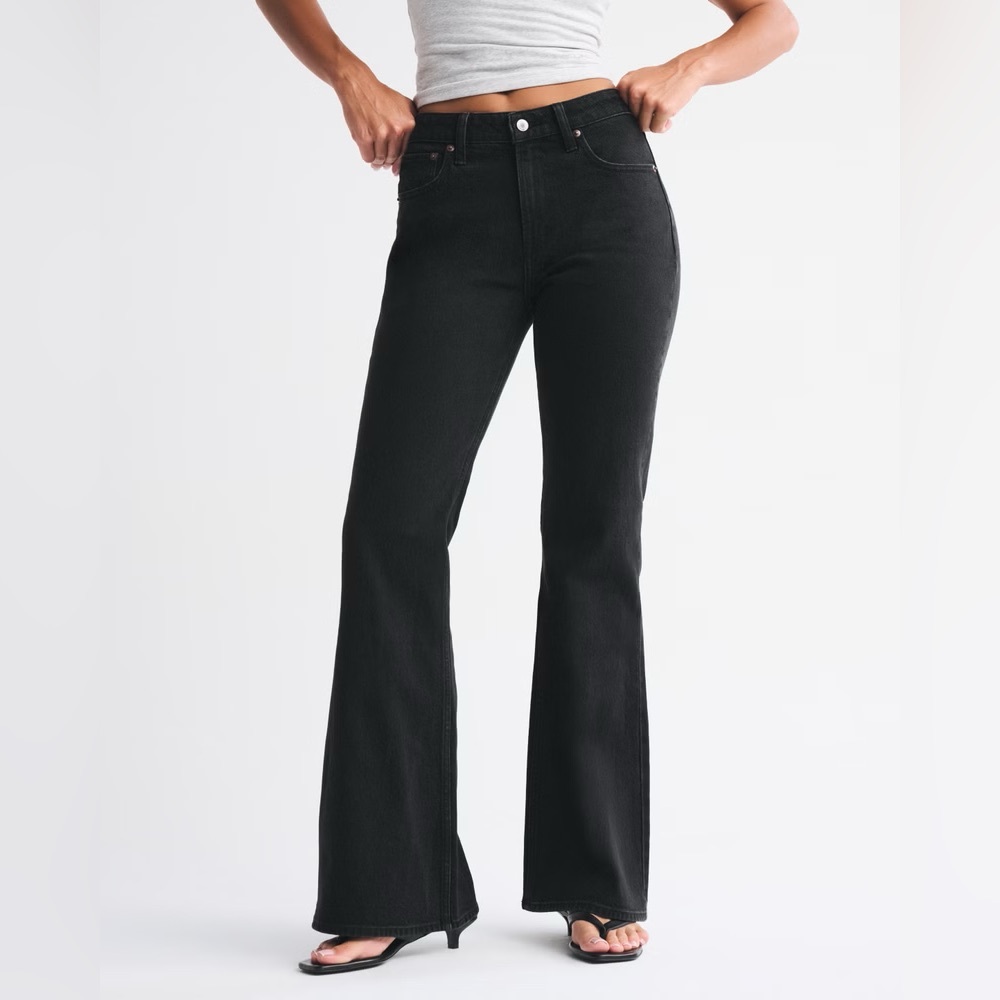 Abercrombie & Fitch Black Flare Jeans SHORT